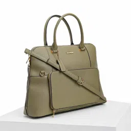 Forever Glam by Pantaloons Olive Medium Satchel Handbag image 1