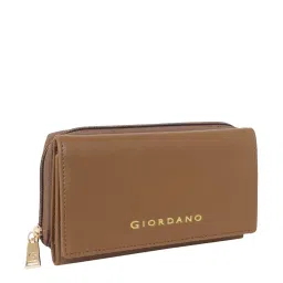 Giordano Brown Solid Tri-Fold Wallet for Women image 2