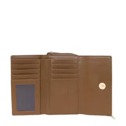 Giordano Brown Solid Tri-Fold Wallet for Women image 4