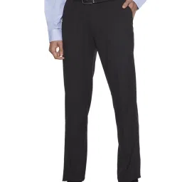 WES Formals by Westside Black Relaxed Fit Trousers image 1
