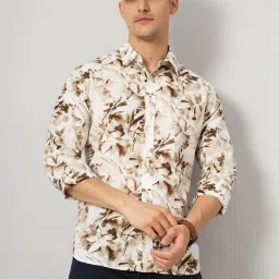 celio Celio* White Cotton Regular Fit Printed Shirts image 1
