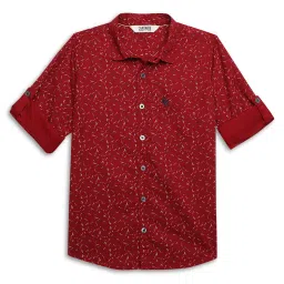 Cantabil Kids Red Printed Full Sleeves Shirt image 1