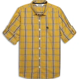 Cantabil Kids Mustard Checks Full Sleeves Shirt image 1