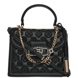 Aldo Essence Black Textured Medium Handbag image 1