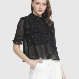 Oxolloxo Black Abstract Print Shirt image 1