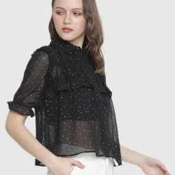 Oxolloxo Black Abstract Print Shirt image 3