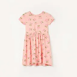 Fame Forever by Lifestyle Kids Peach Cotton Printed Dress-picture-47