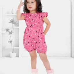 Nino Bambino Kids Pink Printed Jumpsuit-image-99