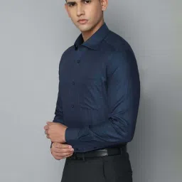 Louis Philippe Gods & Kings Navy Blue Cotton Regular Fit Printed Shirts image 3