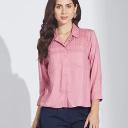 Latin Quarters Pink Solid Shirt image 1