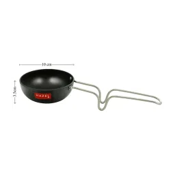 HAZEL 2.3 mm Hard Anodised Tadka Pan Aluminium Anodized Vaghariya Pan, 185 ml, 10 cm, Black image 4