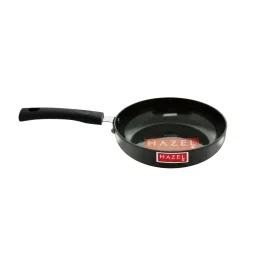HAZEL 3 mm Hard Anodised Frying Pan Aluminium Anodized Fry Pan, 1300 ml, Black image 1