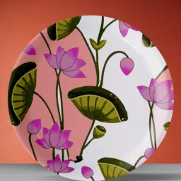 Nestroots Pichwai Print Multicolor Porcelain Wall Plate image 1