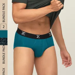 XYXX Teal & Black Micro Modal Briefs - Pack of 2 image 1