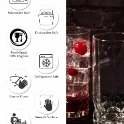 Pasabahce Transparent Glass Water Juice Glasses - Set of 6 (325ml) image 5