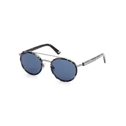 Web Eyewear Blue Round Unisex Sunglasses Designed in Italy image 1