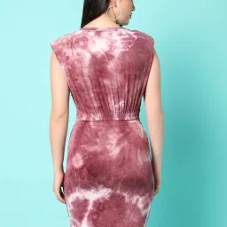 Campus Sutra Wine Cotton Tie & Dye Co-ord Set image 2