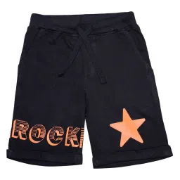 Kiddopanti Kids Black Printed Shorts image 1