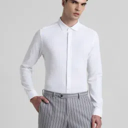 Jack & Jones White Cotton Slim Fit Shirts-picture-21