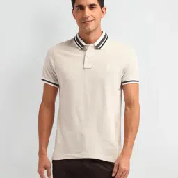 U.S. Polo Assn. Denim Co. Beige Cotton Slim Fit Polo T-Shirt-picture-34