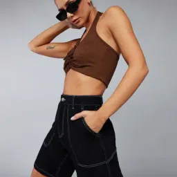 Dolce Crudo Black Regular Fit Shorts image 5