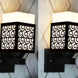 Gojeeva Black Wood Square Shaped Wall Lamp-picture-11