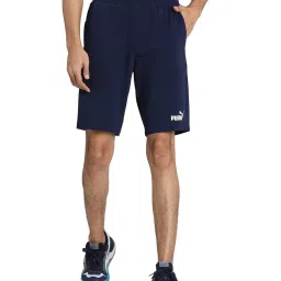 Puma Essentials Navy Cotton Regular Fit Sports Shorts image 1