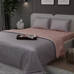 Stoa Paris Elegance Peach & Grey Polyester 300 TC King Comforter-picture-19