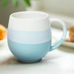 U & U Unique Utilities Sea Green & White Colourblocked Large Ceramic Glossy Mugs-picture-32