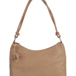 Mochi Khaki Sophisticated Textured Medium Shoulder Bag-image-57