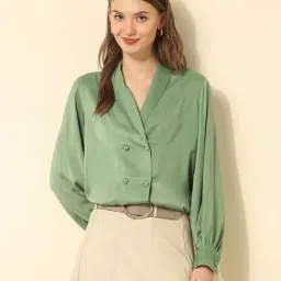 U.S. Polo Assn. Green Cotton Solid Long Sleeves Shirt-image-16