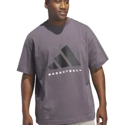 Adidas Originals Grey Cotton Loose Fit Logo Printed Sports T-Shirt-picture-11