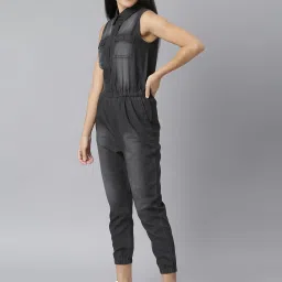 StyleStone Black Midi Jumpsuit image 3