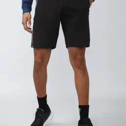 Van Heusen Flex Black Regular Fit Striped Shorts image 1