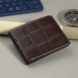 Clog London Brown Textured Leather Small Bi-Fold Wallet for Men-picture-22