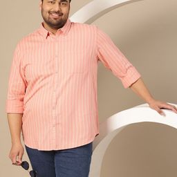 Sztori Men Plus Size Premium Striped Pure Cotton Casual Shirt-picture-37