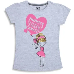 Minicult Girls Pack of 2 Graphic Printed Round Neck Cotton T-shirts-picture-43