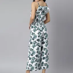 StyleStone Green & White Floral Print Jumpsuit image 2