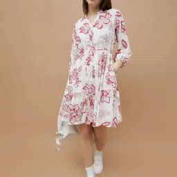 Colour Me by Melange White Floral Dress-image-27