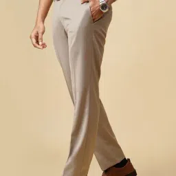 Metal Beige Rayon Slim Fit Trousers image 4