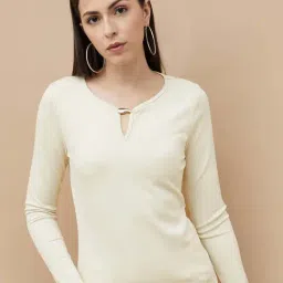 Code by Lifestyle Beige Plain T-Shirt-picture-27