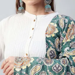 Inweave Green Printed Dupatta image 5