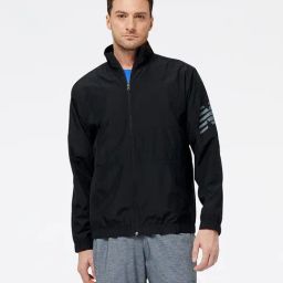 New Balance Black Comfort Fit Logo Print Sports Jacket-picture-32