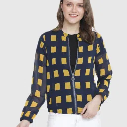 Oxolloxo Navy Geometric Print Jacket image 1