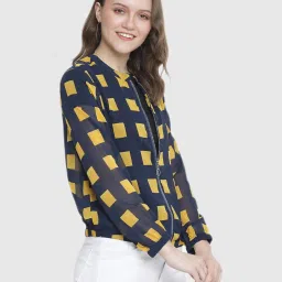 Oxolloxo Navy Geometric Print Jacket image 3