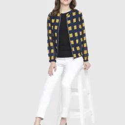 Oxolloxo Navy Geometric Print Jacket image 4