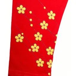 Kiddopanti Kids Red Floral Print Leggings image 3