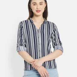 METTLE Navy Striped Shirt image 1