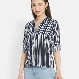 METTLE Navy Striped Shirt image 3