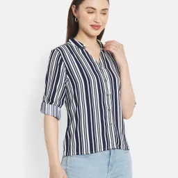 METTLE Navy Striped Shirt image 4